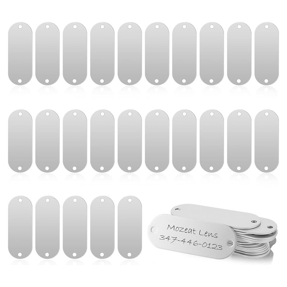 Tags for DIY Crafts| Pet ID| and More- 25 Pack Stainless Steel Engraving2741