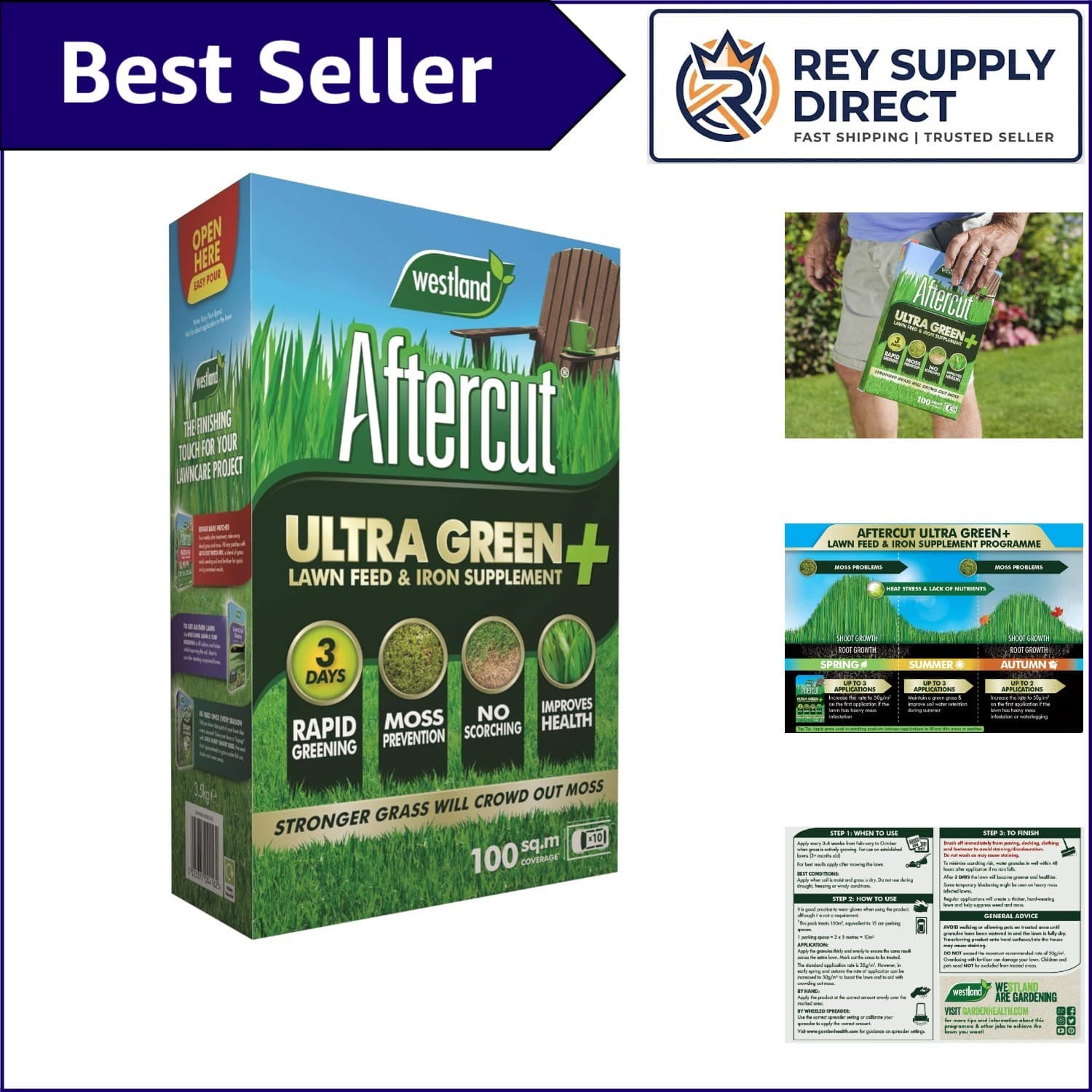 Natural 3.5 kg Lawn Feed and Iron Supplement – Greener| Stronger Grass Guaranteed