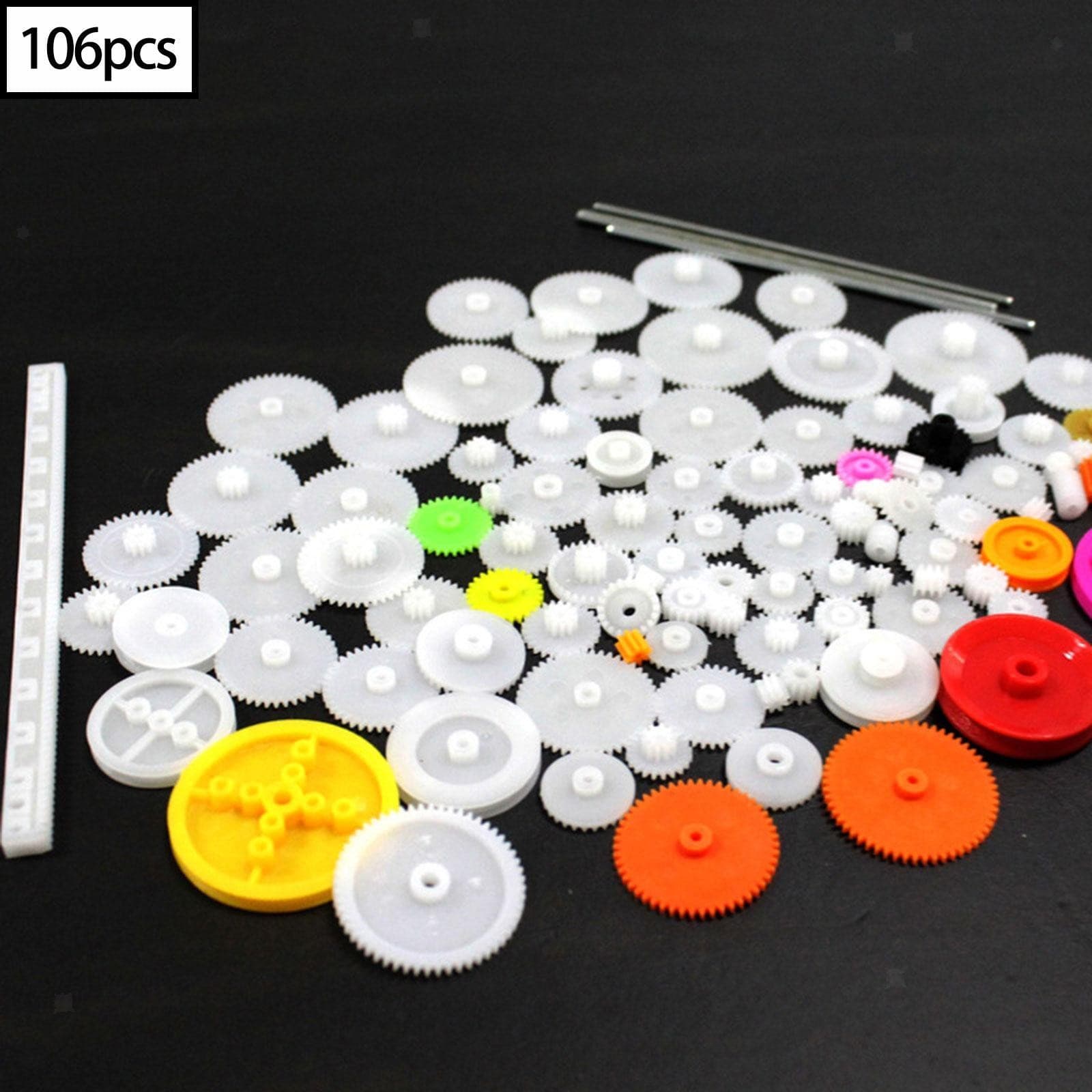 106Pcs Gear Package Kit Single Gears Gear Assortment Accessories Parts Shaft