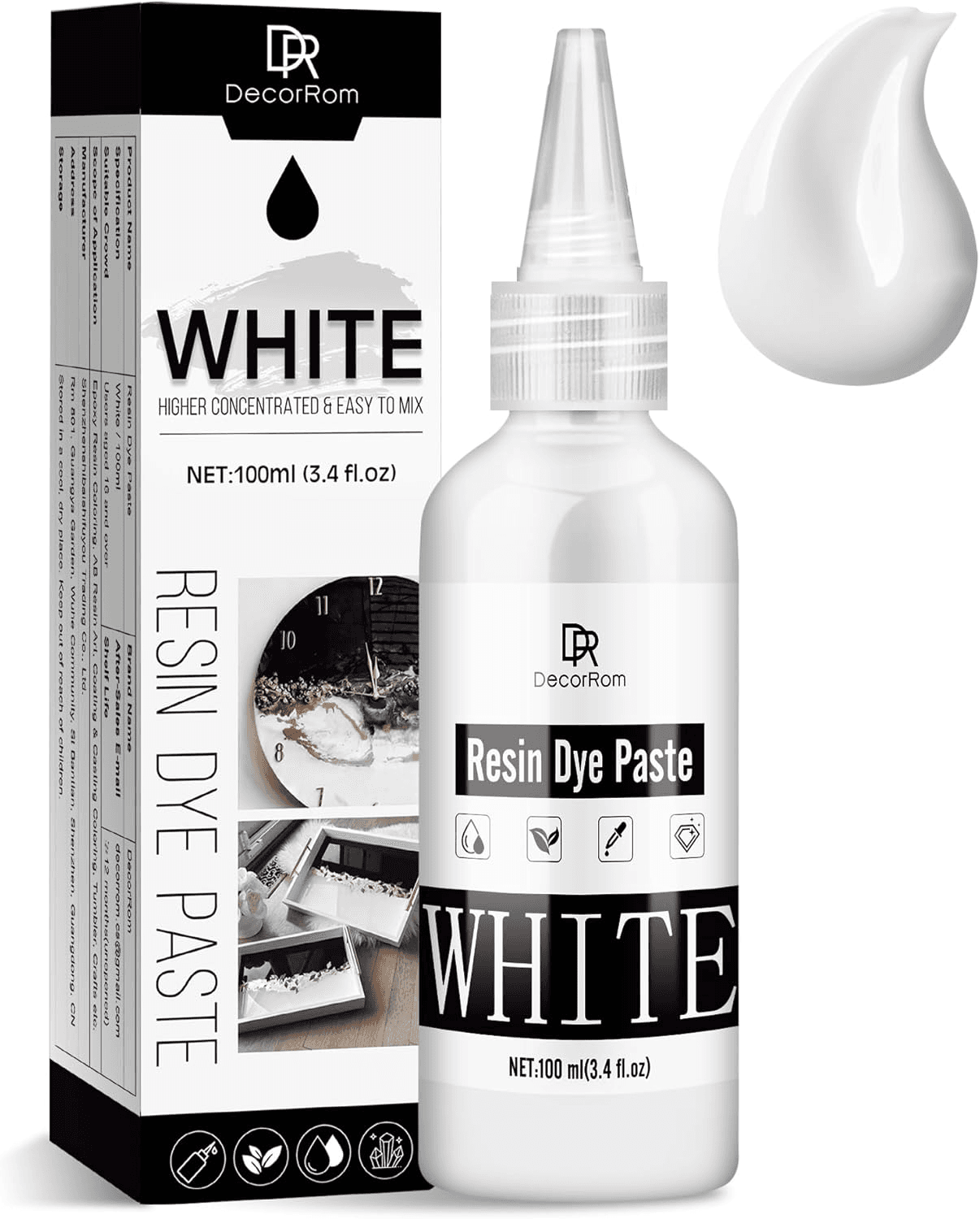 White Epoxy Resin Pigment Paste - 100ml High Concentrated White Resin Dye Paste