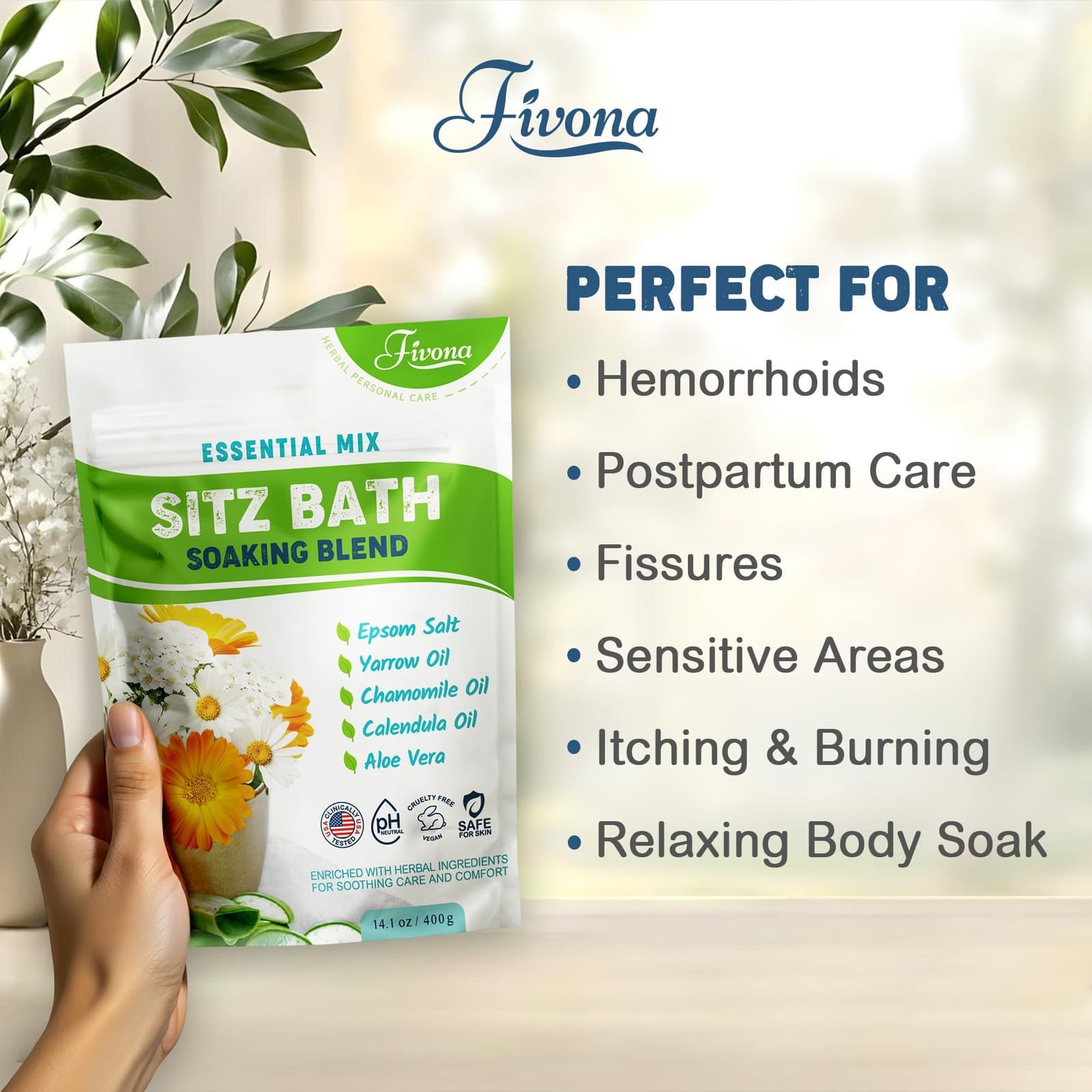 Hemorrhoid Treatment Sitz Bath Salt Natural 400 g (Pack of 1), view 2