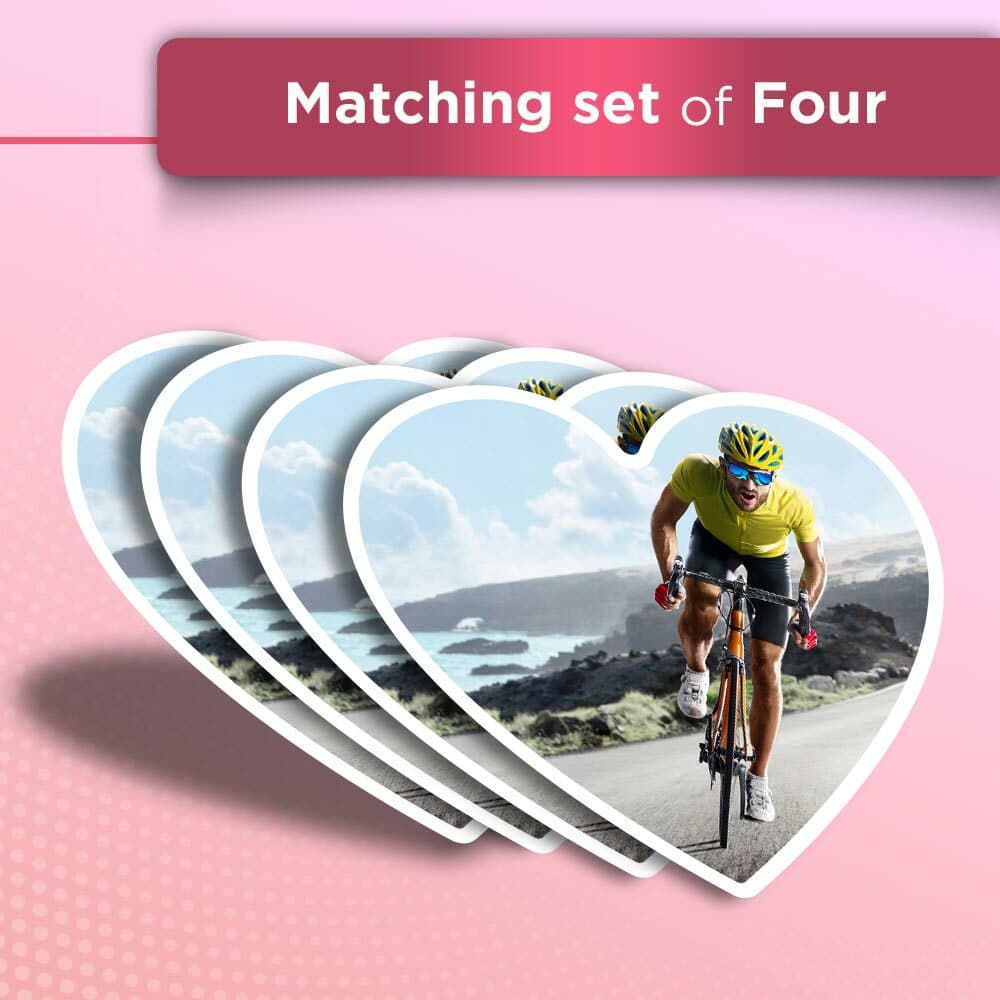 4x Heart Stickers - Road Bicycle Race Bike Cycling Mens #24114 view 2