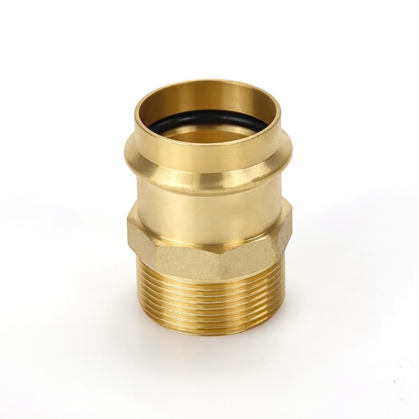 European Brass External Thread V-Type Double Crimp Drinking Water Fittings 2pcs