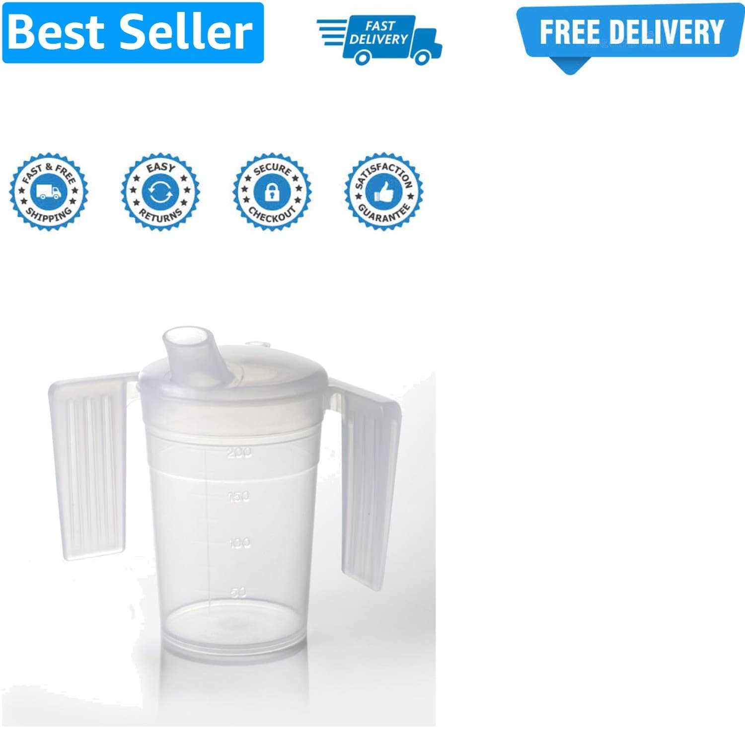 Feeder Cup with Handle with Wide Spout