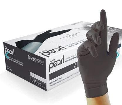 Unigloves Black Pearl Nitrile Gloves (Box of 100) - X-Large