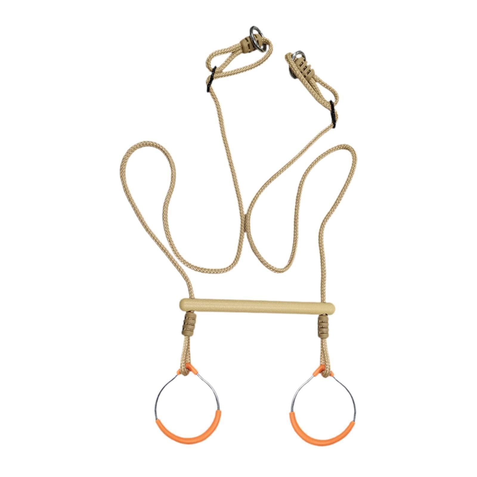 Trapeze Bar with Gymnastics Rings Stable for Garden Indoor Outdoor Backyard