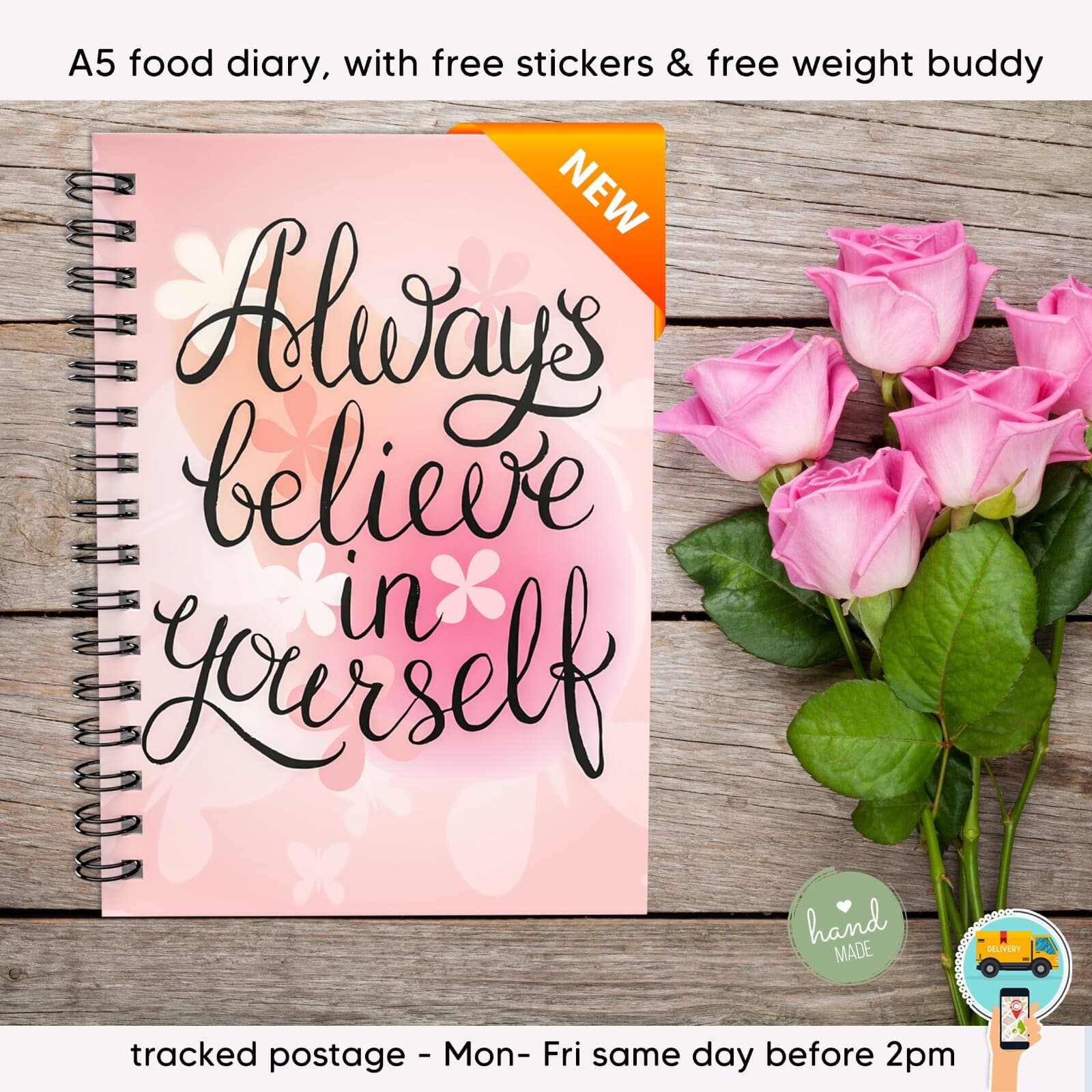 A5 FOOD DIARY SLIMMING and WEIGHT LOSS DIET PLANNER LOG JOURNAL TRACKER GIFT X C20