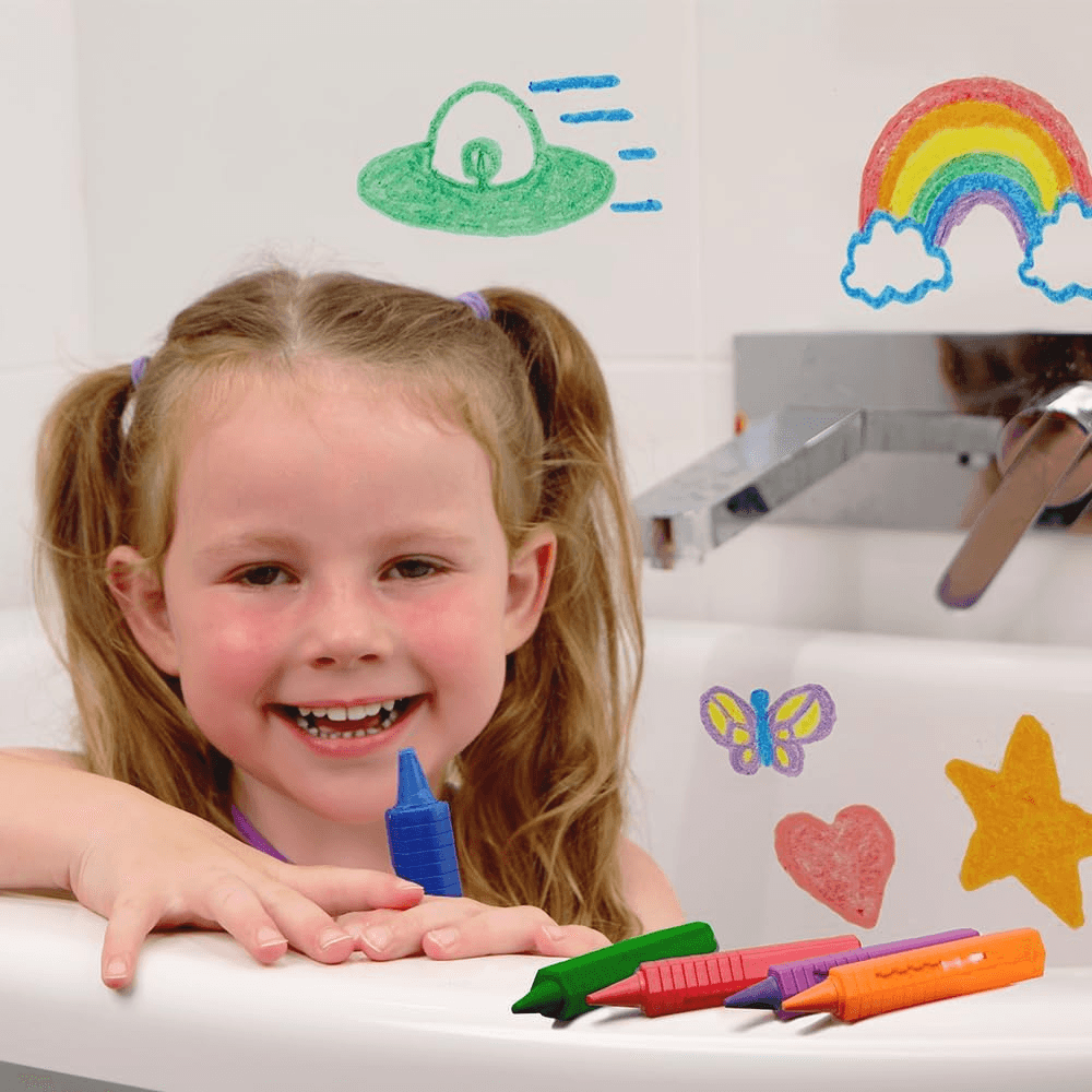 ZIMPLI - 6 Large Bath Crayons| Washable Colourful Kids Bath Pens| Creative Mess- view 2