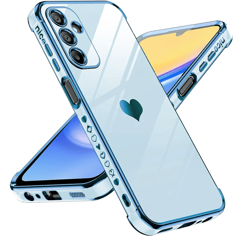 Love Heart Plating Case For Samsung Galaxy S25 S24 S23 Ultra A55 Cover