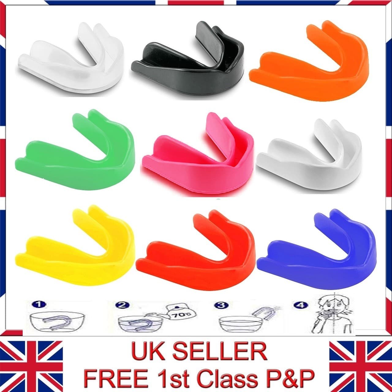 2x Adults and Junior Lightly Flavoured Gum Shield Mouth Guard For Fitness Sports