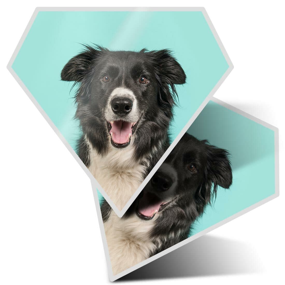 2 x Diamond Stickers 10 cm  - Border Collie Dog Pet Farmer  #21276