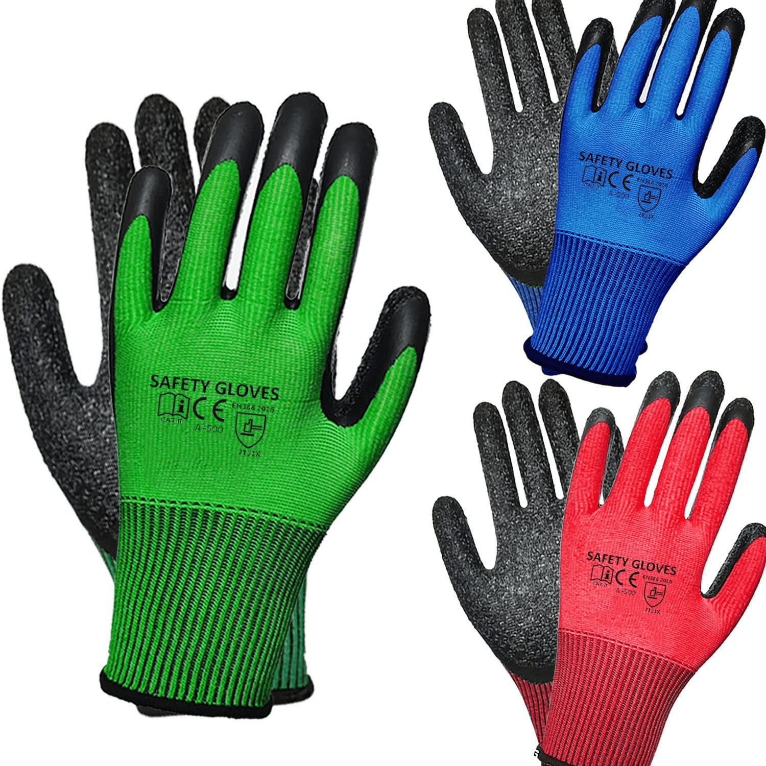 3 Pairs Gardening Gloves Superior Grip Work Gloves Durable Comfortable Breathabl