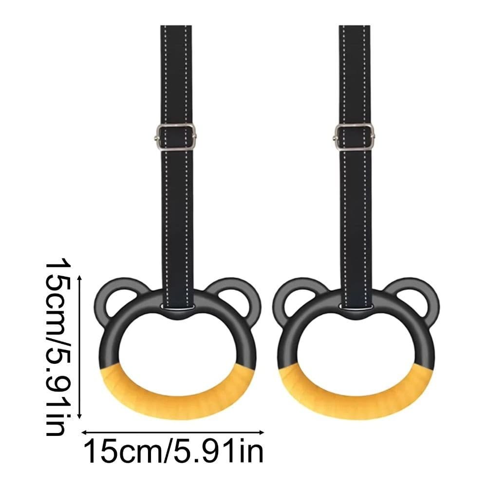 Gymnastic Rings for Kids Workout Rings Set Gymnastics Rings Non-Slip Gym Rings view 2