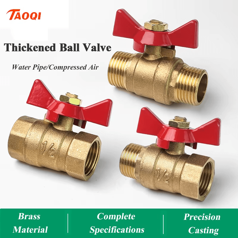 1/4\" 3/8\" 1/2\" 3/4\" Female to Female Thread Two Way Brass Shut off Ball Valve wi