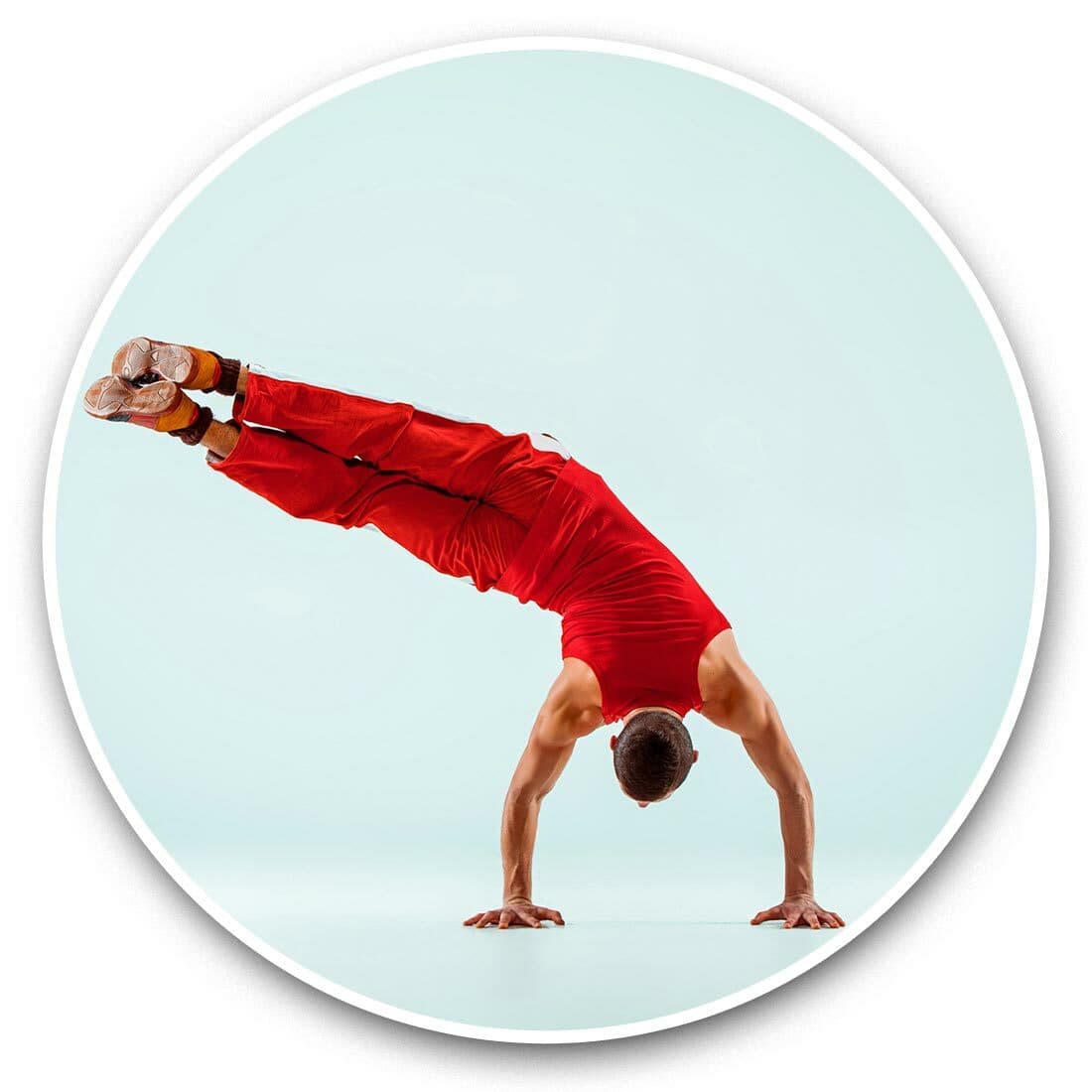 2 x Vinyl Stickers 10cm - Gymnastic Acrobat Man Fitness  #45271