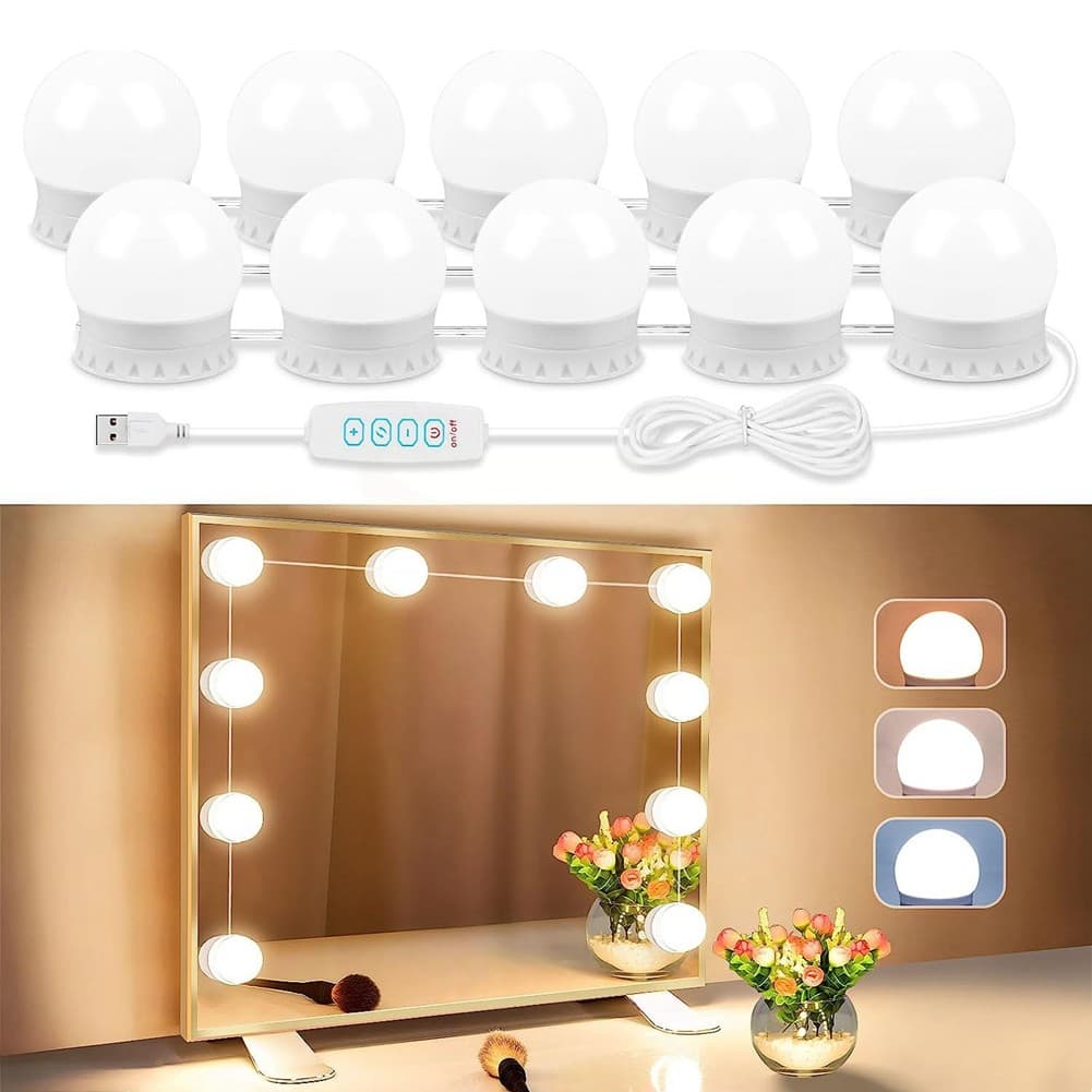 LED Vanity Lights for | Vanity Lights Stick on with 10 Dimmable Bulbs| USB6982 view 2