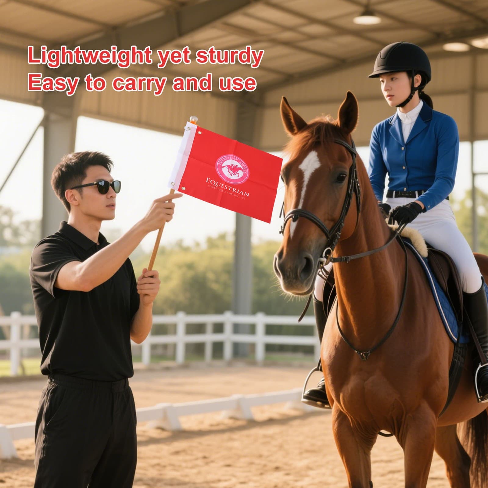 Horse Riding Referee Flags Tearproof 2pcs Multipurpose Equestrian Training Flag view 2