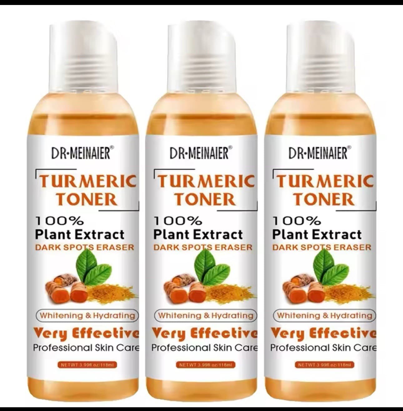 3Pcs Whitening Turmeric Toner Brightening Face Serum Dark Corrector Moisturizing