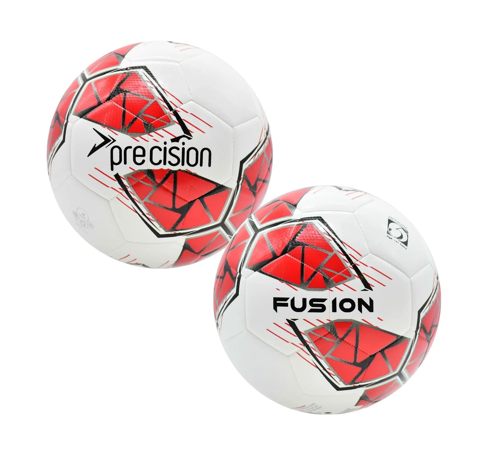 Precision Fusion FIFA Basic Training Ball - White/Red/Grey/Black (Size 4)