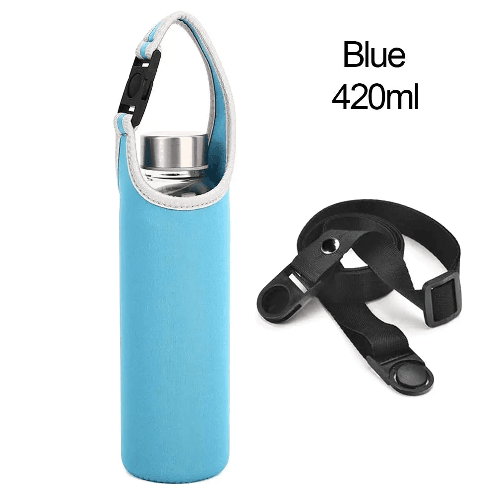 Water Bottle Cover Bag with Adjustable Shoulder Straps Insulated Neoprene Pouch