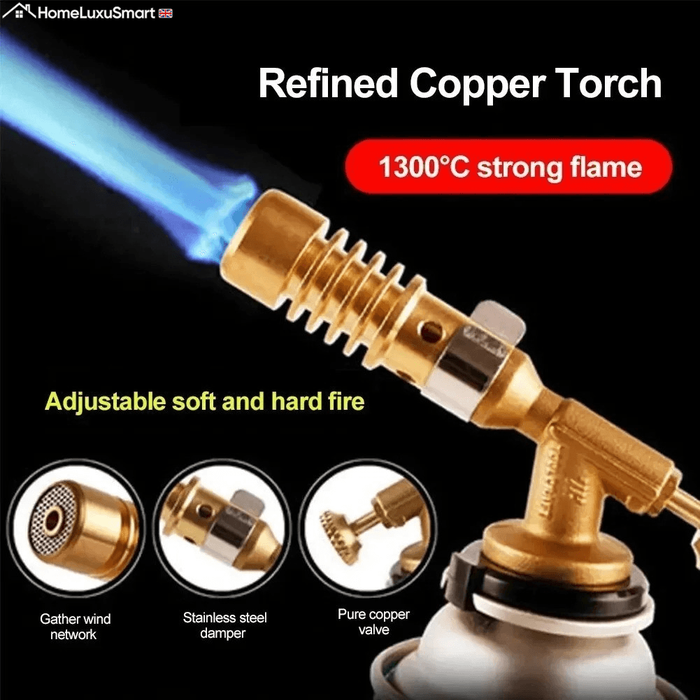 Butane Gas Blow Torch Burner Welding Auto Ignition Soldering BBQ Flame Thrower.