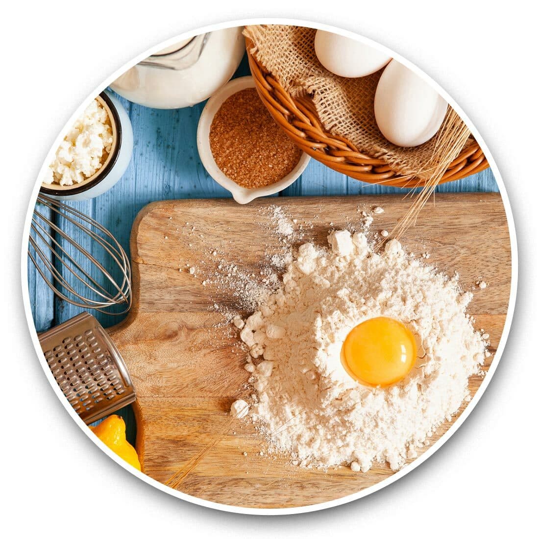2 x Vinyl Stickers 20cm  - Baking Cake Recipe Flour Egg  #44209