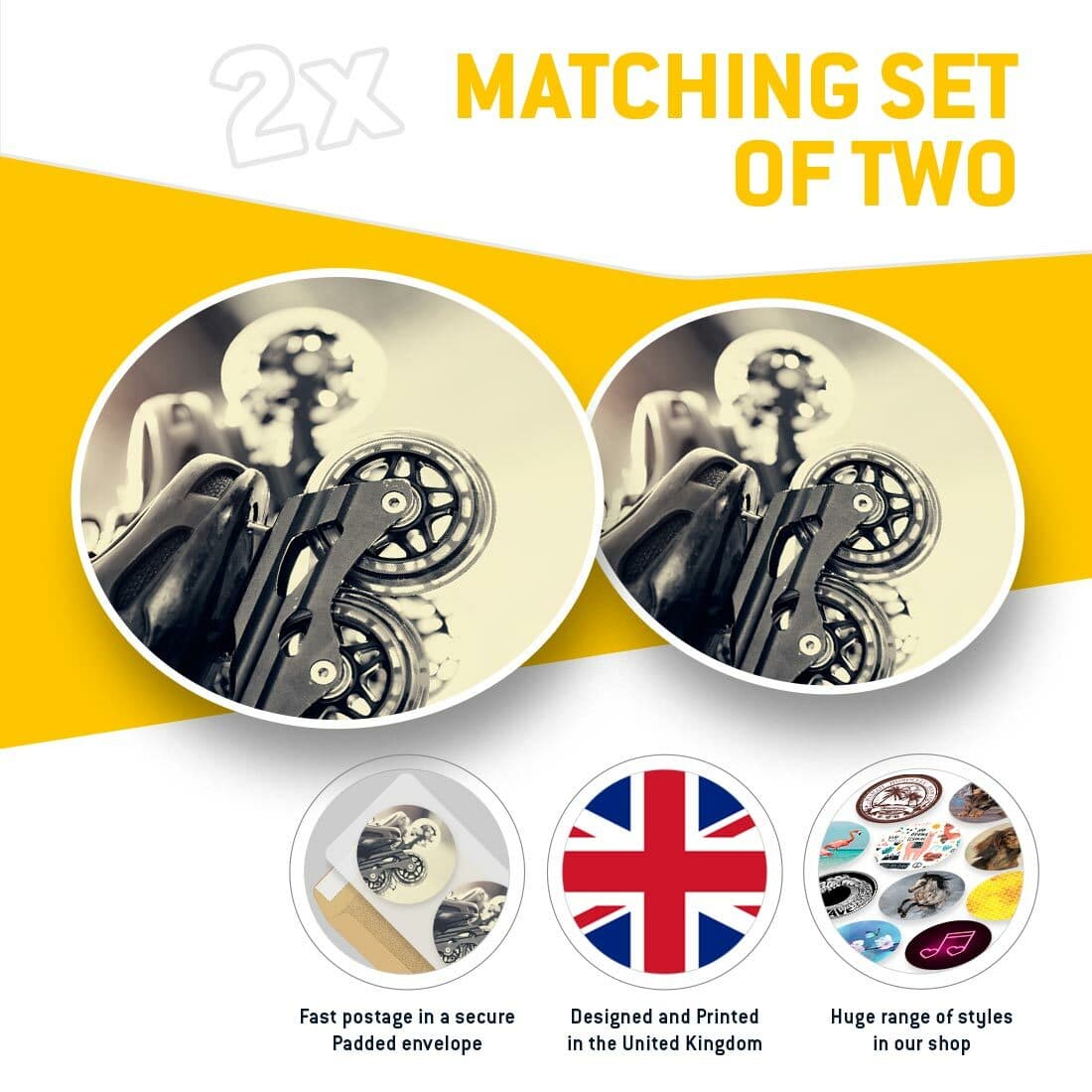 2 x Vinyl Stickers 20cm  - Inline Roller Skates Skater Skating  #45403 view 2