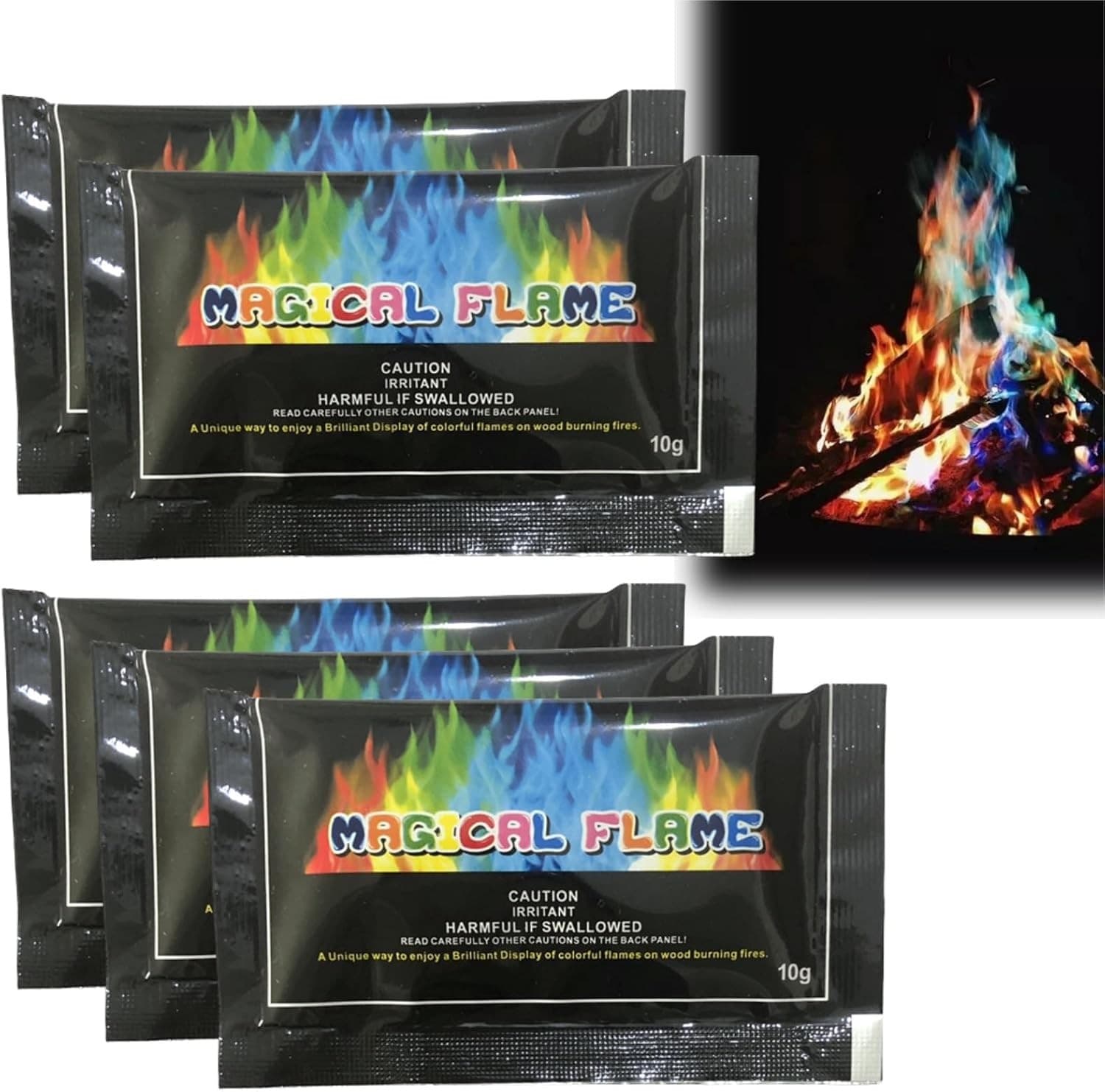 5PCS Magical Flames,Colour Changing Fire Powder,Campfire Co-lor Chang-ing Powde