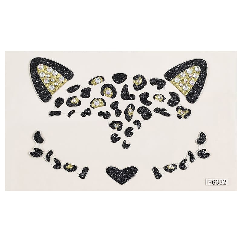 1Pcs 3D Acrylic Drill Sticker Cute Cat Face Stickers Ball Party Face Decoration