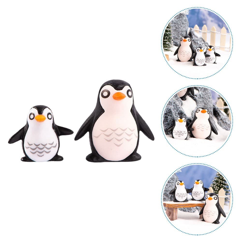 10 Pcs Party Supplies Miniatures Penguins Micro Landscape Decor Garden