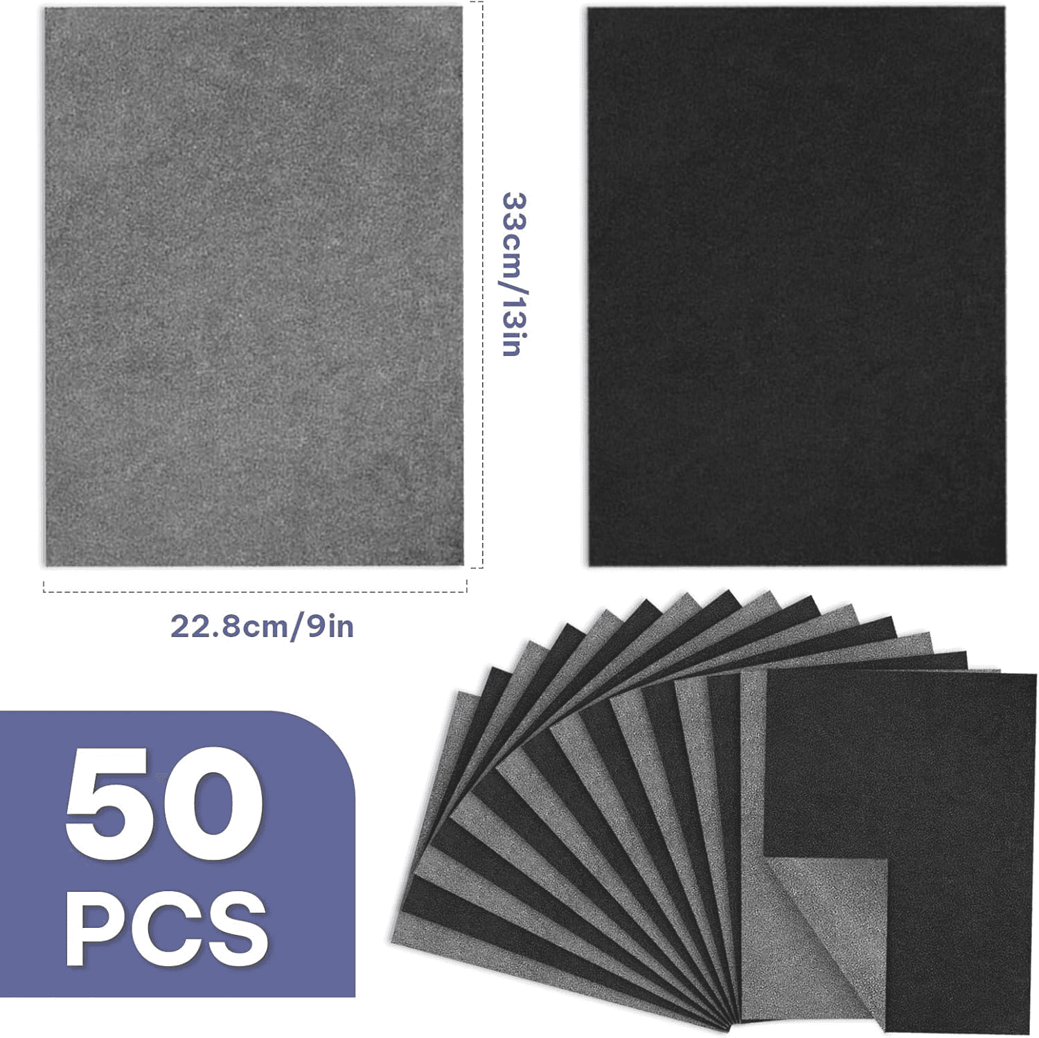 50 Sheets Transfer Paper| Carbon Paper for Tracing| Black Graphite Transfer Pape view 2