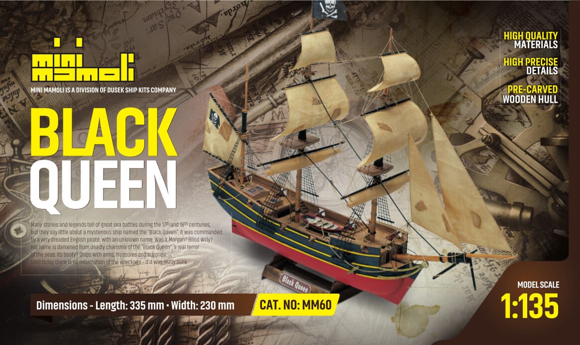 Black Queen Scale 1:135 (Mini Mamoli Series) Wooden Ship Kit MAMOLI view 2