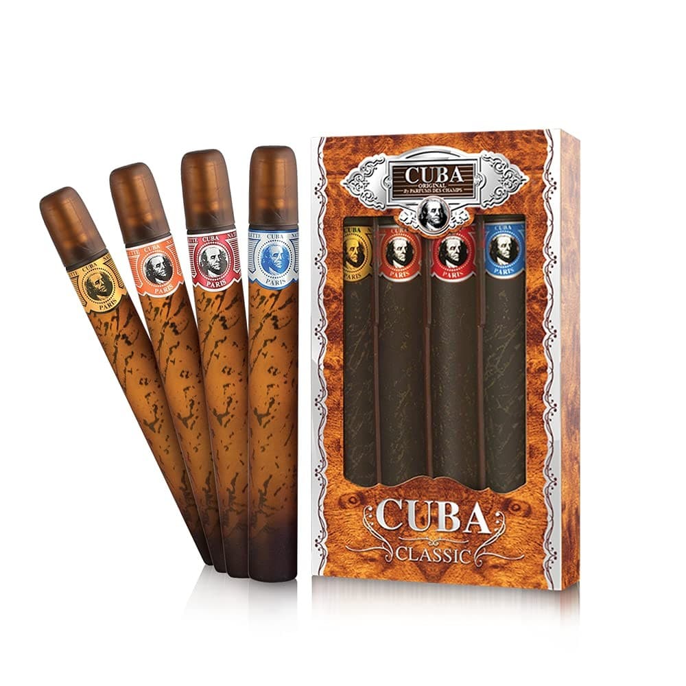 Cuba Classic for Men by Champs 4 x 35 ml EDT Spray Set 35 (Pack of 4)| Gold