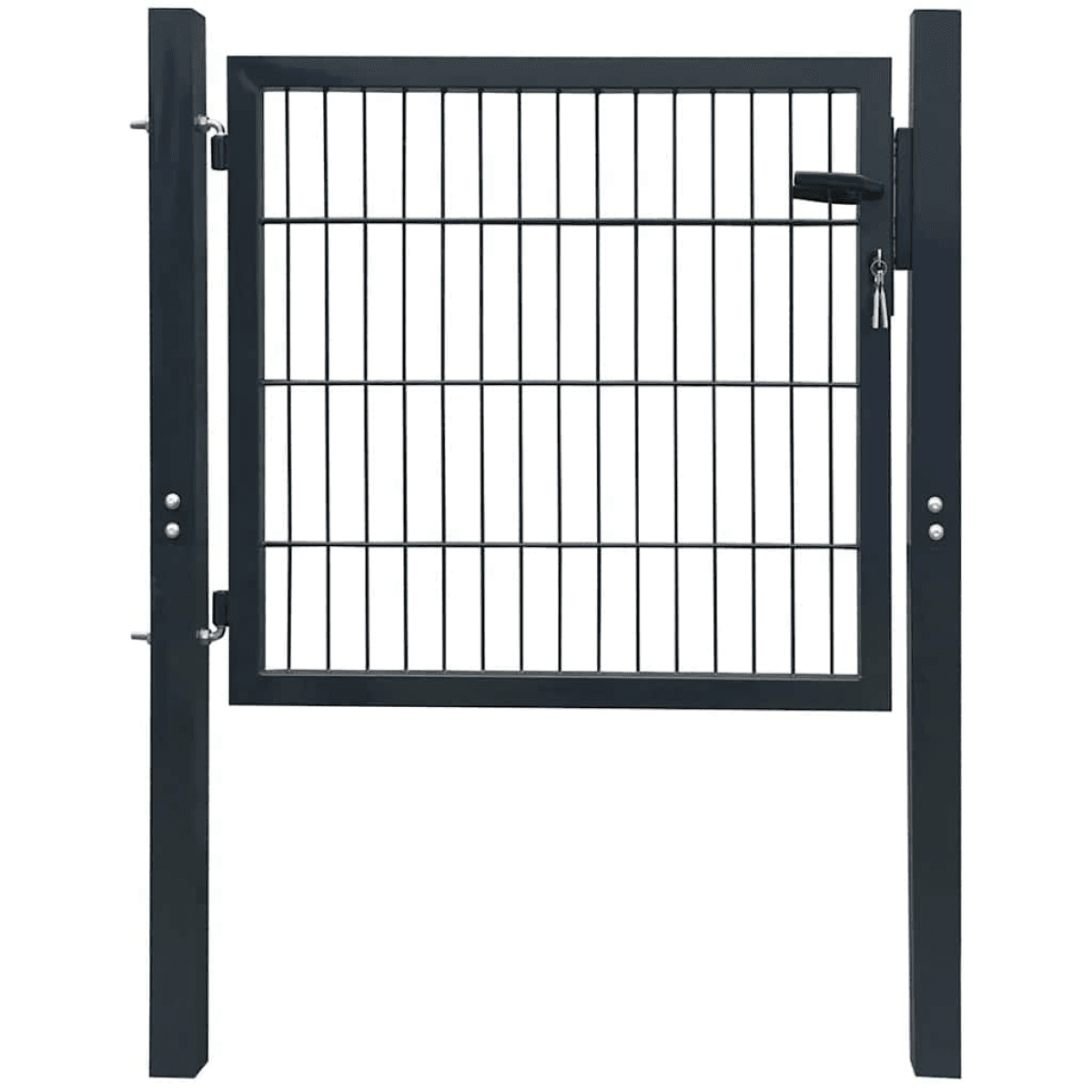 Fence Gate Anthracite Grey Steel Powder-Coated 106x130 cm With Heavy-Duty Lock