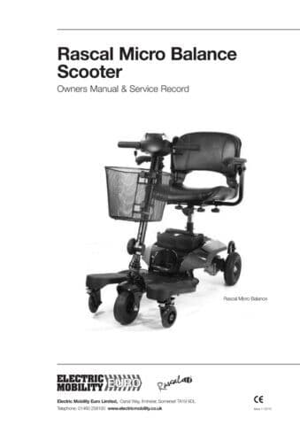 ELECTRIC MOBILITY RASCAL - MOBILITY SCOOTER -  OWNERS MANUAL- PRINTED TO ORDER