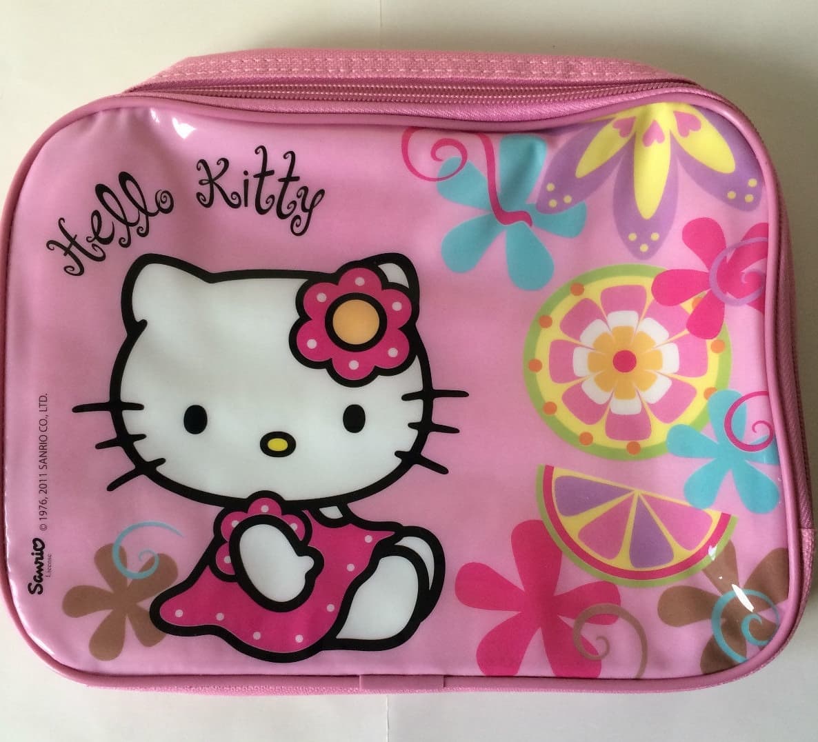 HELLO KITTY BAMBOO INSULATED LUNCH BAG CHILDS IDEAL SCHOOL GIRLS PICNICS PINK