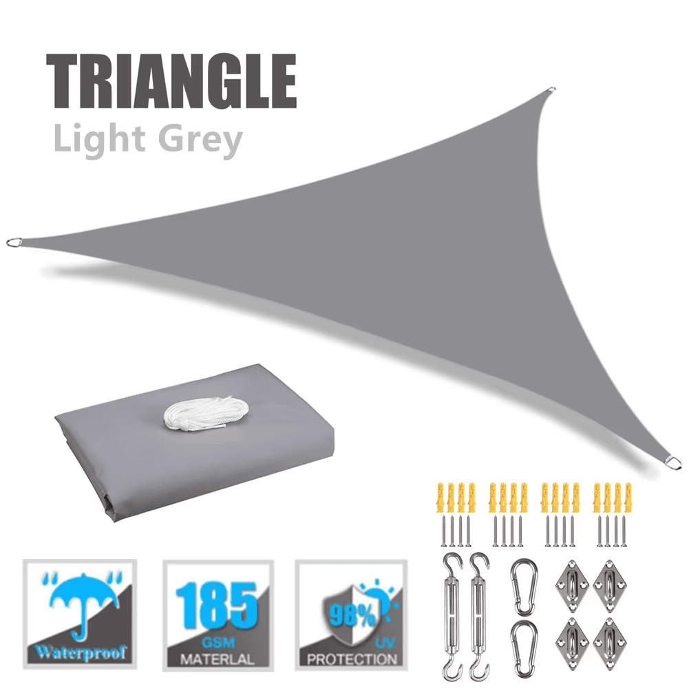 Triangle Sun Shade Sail UV Block Waterproof Outdoor Canopy Tent Cover UK