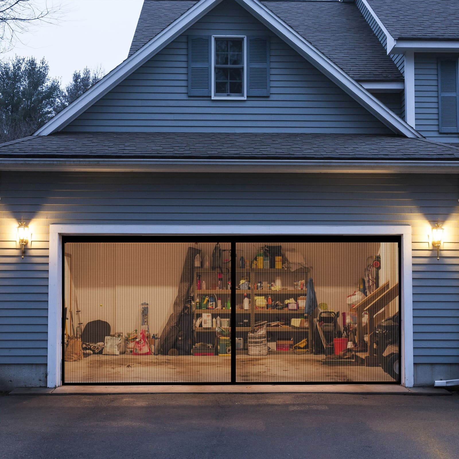 2X4M-Boxed)Garage Insect Screen Seamless Retractable Portable FI view 2