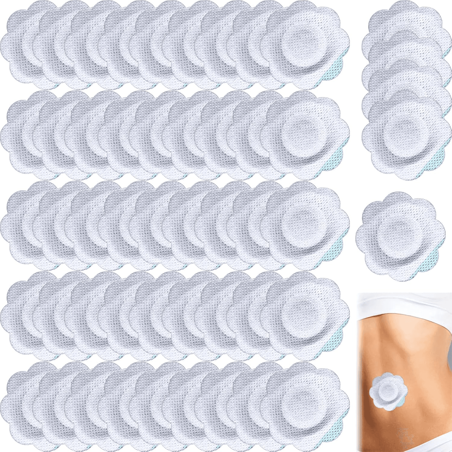 50Pcs Castor Oil Pack Wrap Kit| Castor Oil Pack Wrap for Belly Button Castor Sel