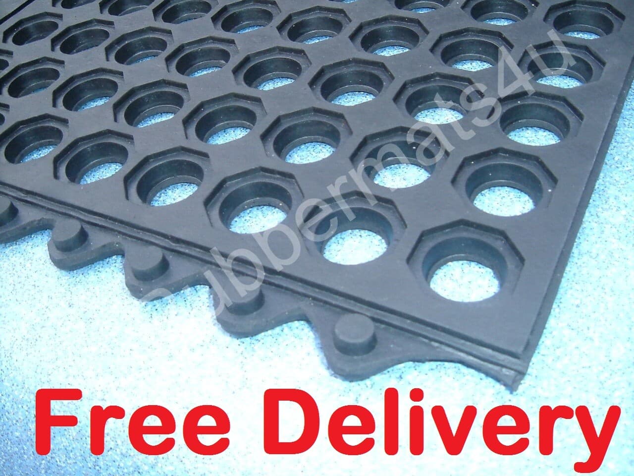 Interlocking Rubber Hot Tub Spa Floor Protector Mat Tiles With Drainage Holes
