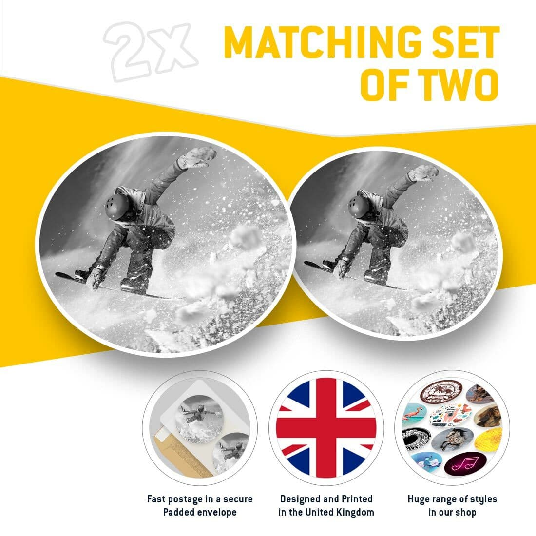 2 x Vinyl Stickers 15cm (bw) - Snowboarding Trick Jump Mountains  #37918 view 2
