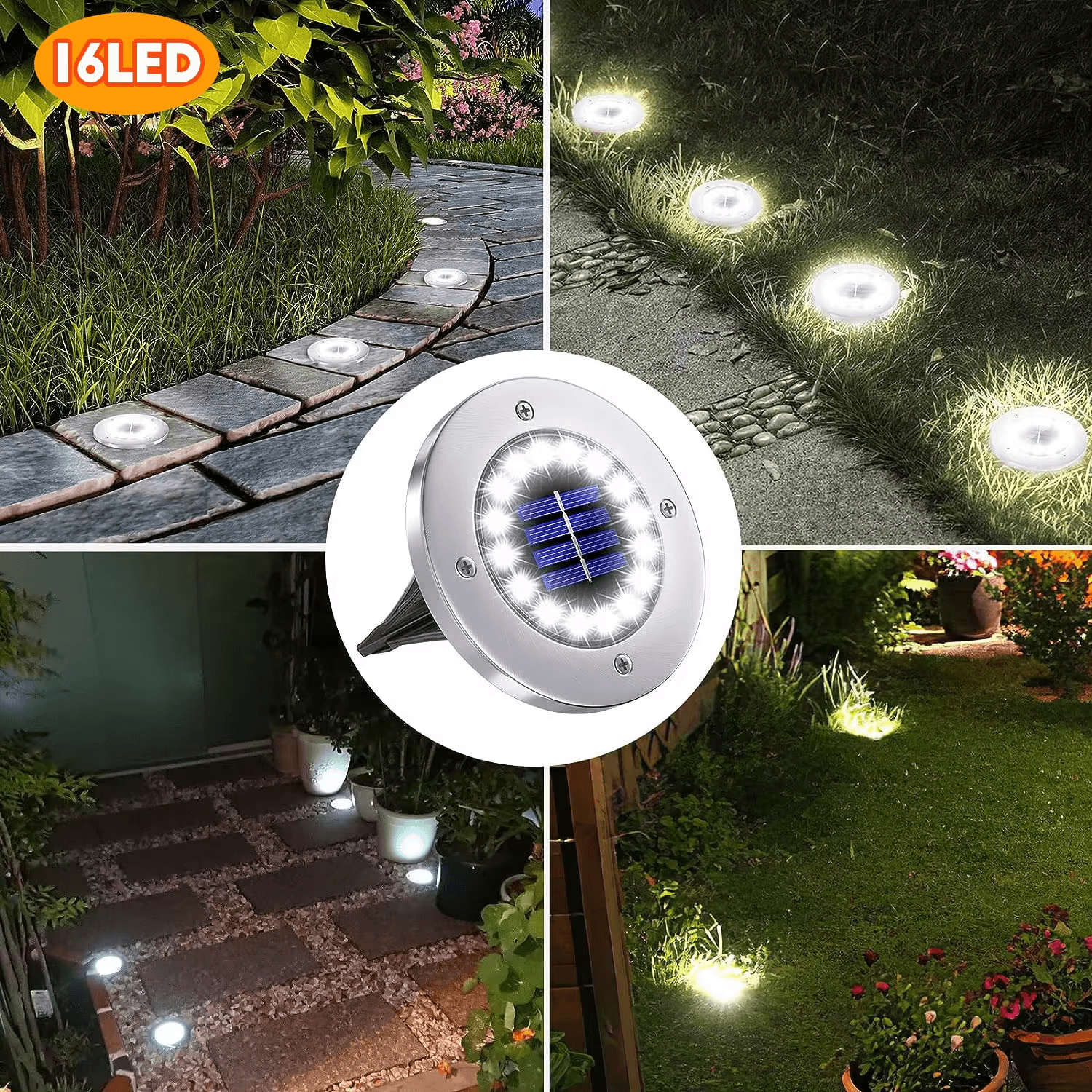 Solar Ground Lights Outdoor Decorations| 12LED Solar Garden Lights Waterproof| S