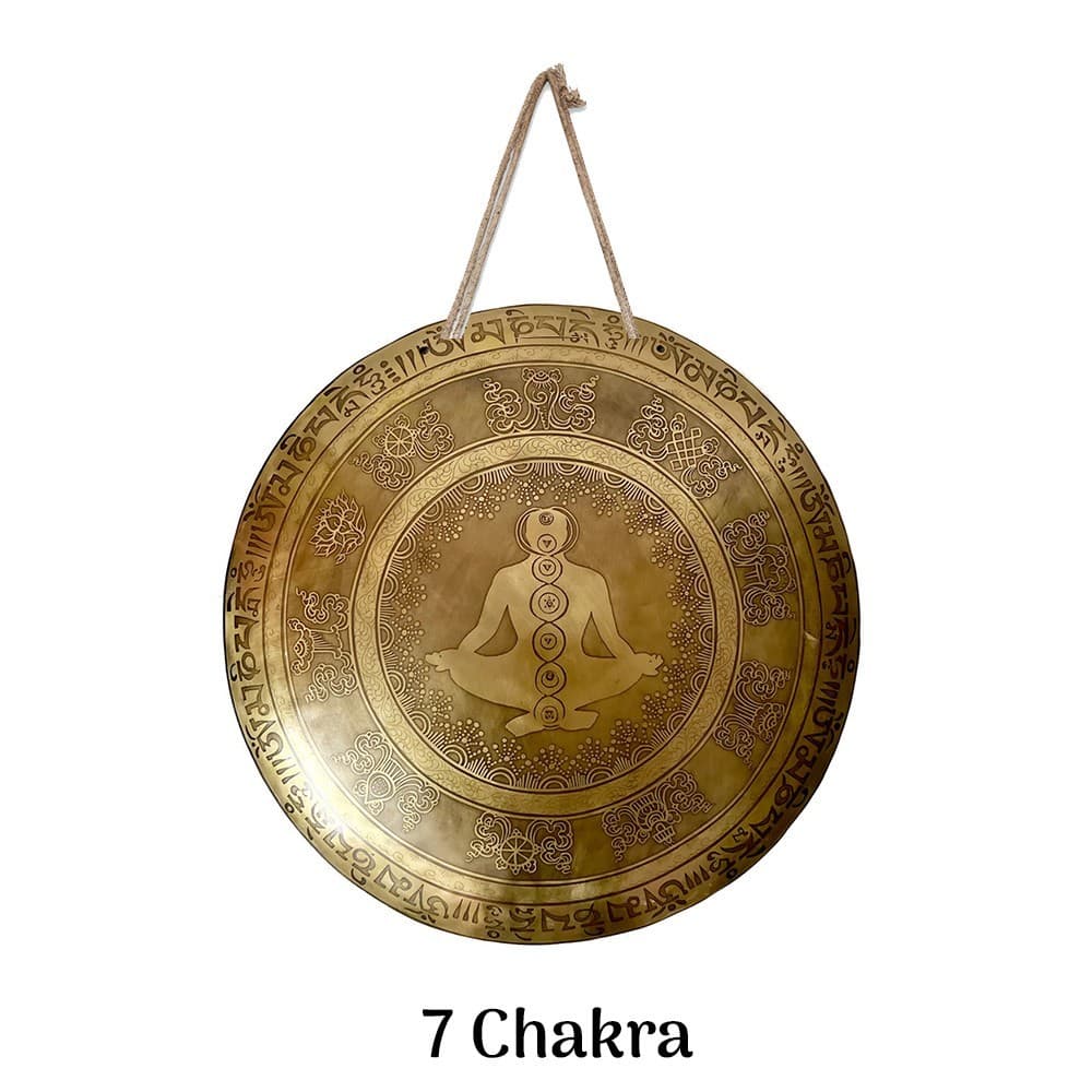 7 Chankras Etched Plain/Wind Gong With Express Shipping