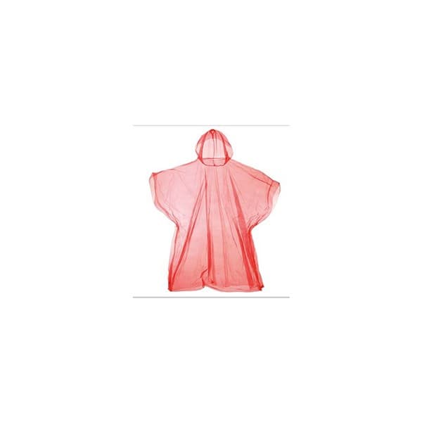 Poncho Red Waterproof Coat One Size Rain Water Protection - Universal DS2009