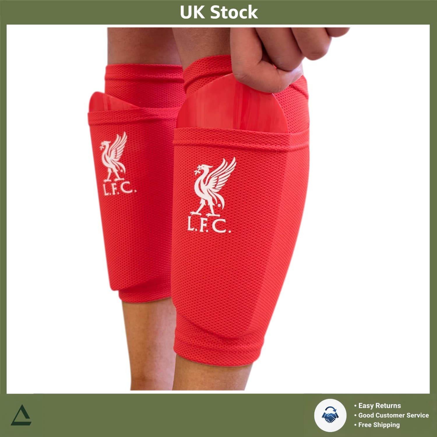 Pro England Soccer Slip In Shin Guards With Breathable Sock Sleeves 2 Pieces