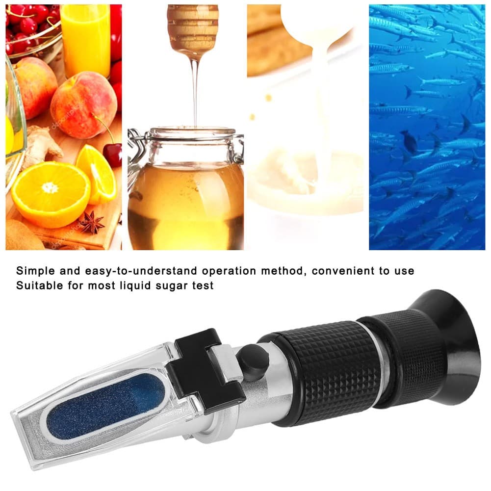 Hand-Held 0-80% Brix Refractometer Accurate Liquid Measurement For Sugar Test Al view 2