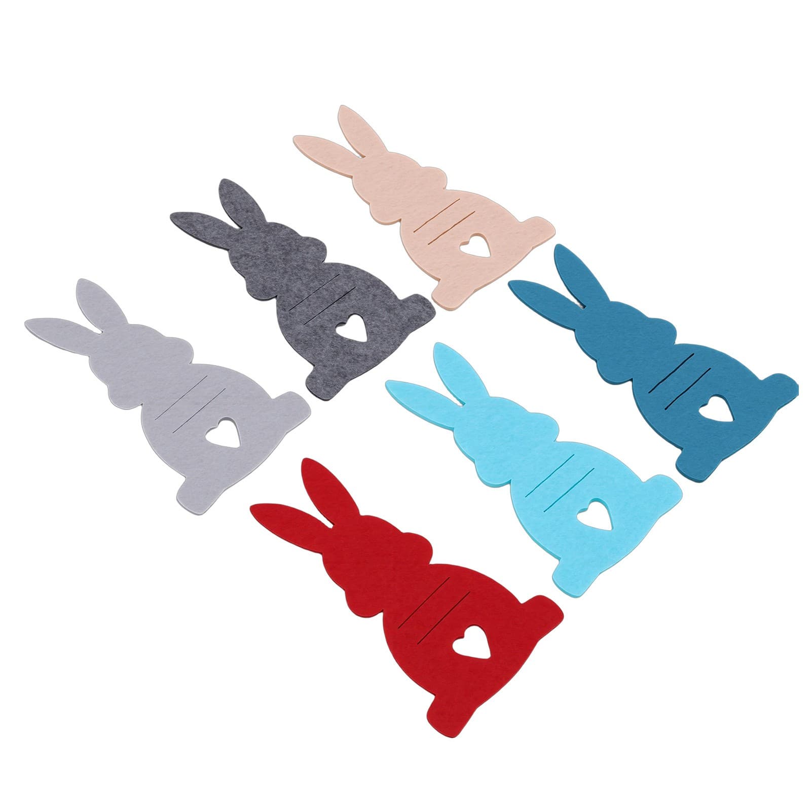 Mixed Color 6Pcs Easter Bunny Money Holders Felt Bulk Cute Basket Stuffers SG view 2