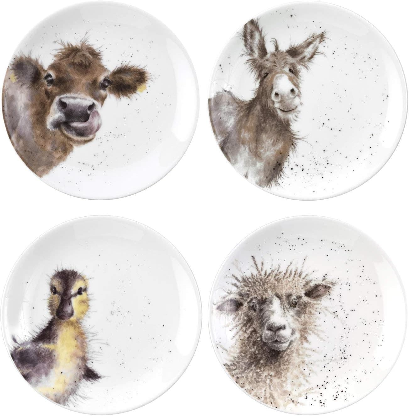 RW WN4093-XW Royal Worcester Wrendale Designs China Tea Coupe Plates...