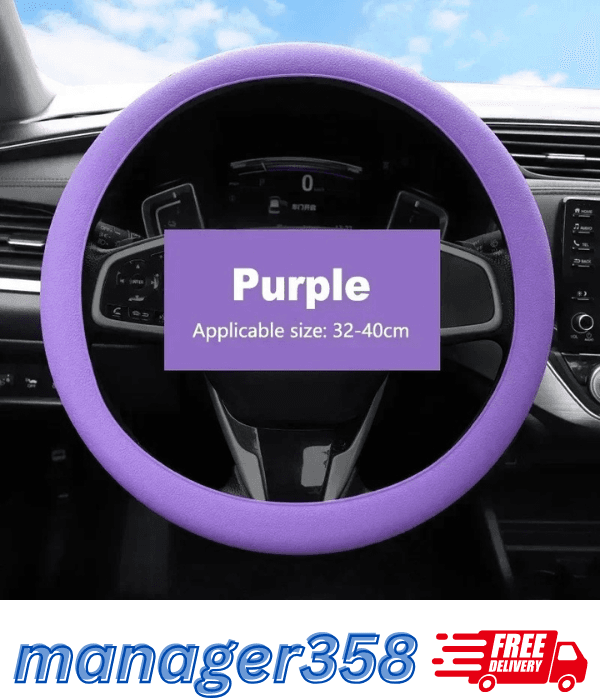 32-40cm Non-slip Steering Wheel Cover Durable Silicone Car Elastic Glove Cover