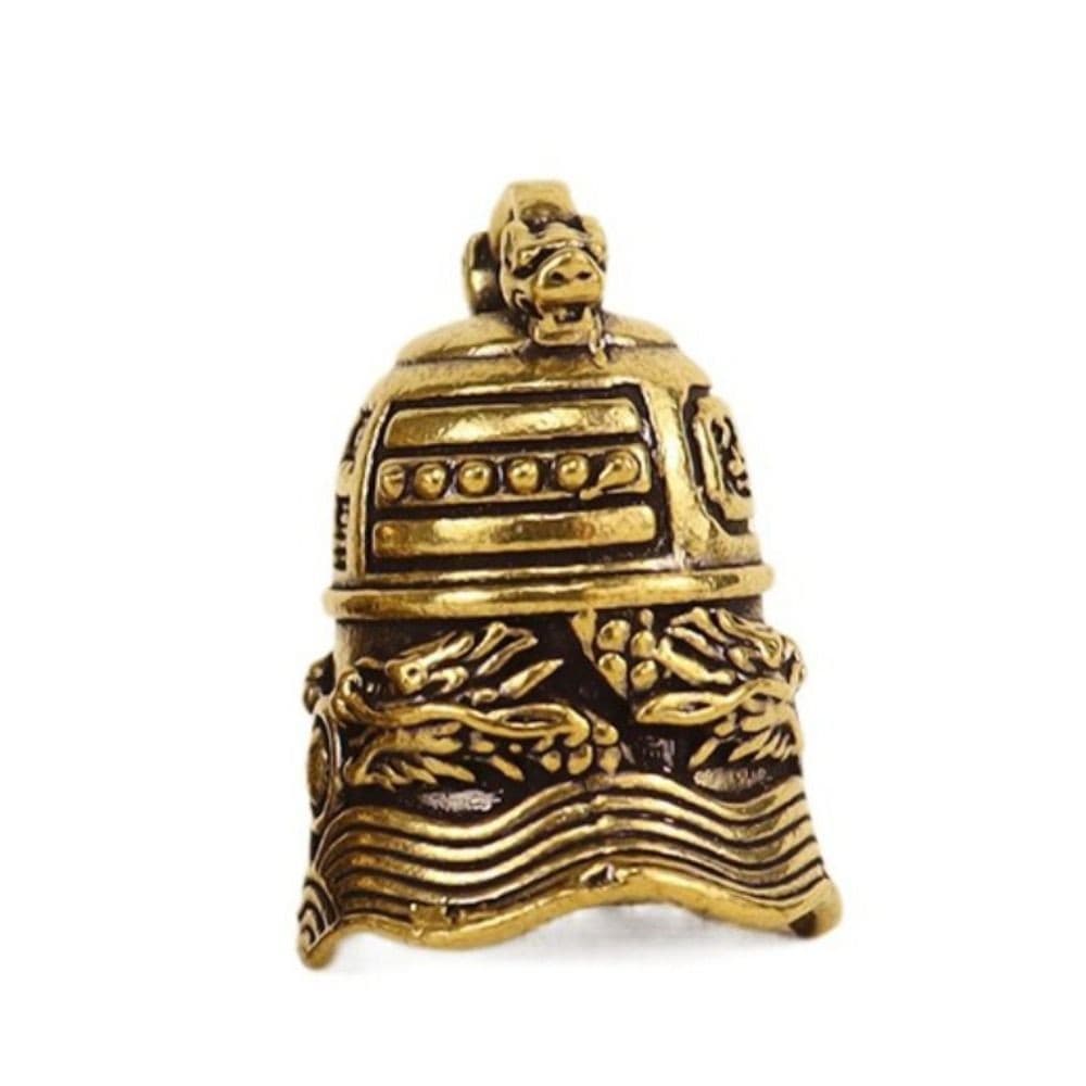 Bronze Motorcycle Guardian Bell Spiritual Biker Good Luck Charm  Home Decor view 2
